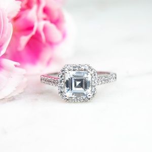Sterling Silver & Cubic Zirconia Engagement Ring
